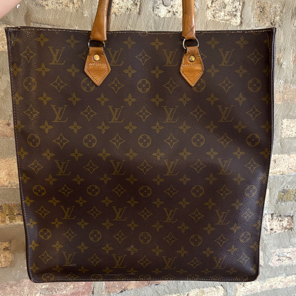 Vintage Louis Vuitton French Company Monogram Canvas Sac Plat Tote Bag